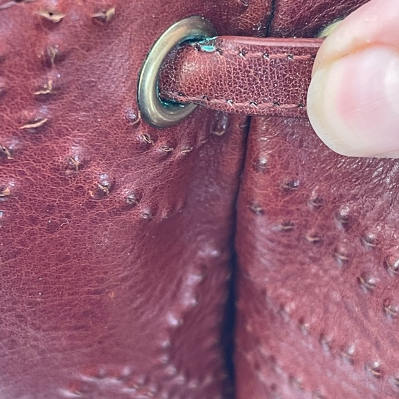 Kooba Sienna Dark Brown Leather Whip Stitched Embossed Floral Shoulder Bag EUC - Picture 11 of 16